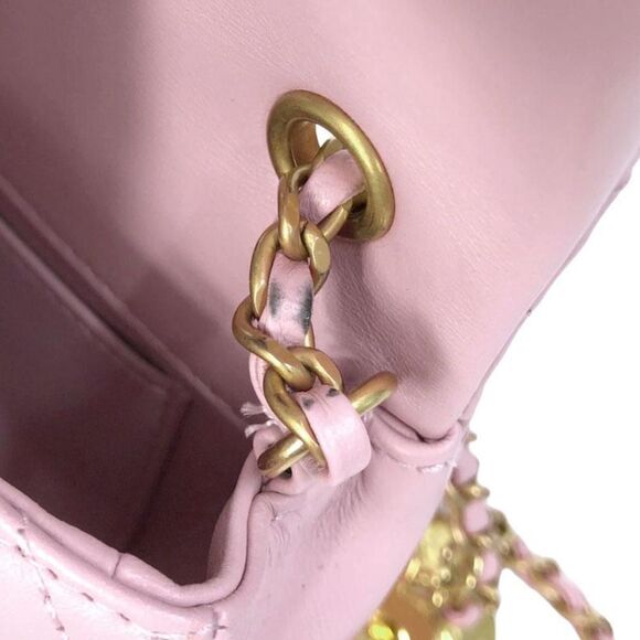 Chanel Mini Matelasse Heart Charm Chain Shoulder Bag Lambskin Pink Gold Hardware - Picture 8 of 9